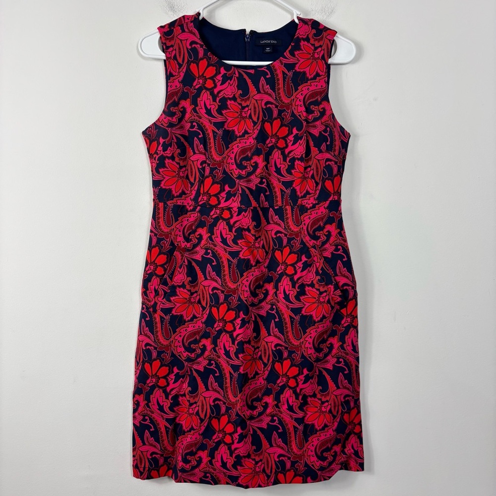 Land’s End Floral Dress Women’s 6P Colorful Classic Wedding Office Church